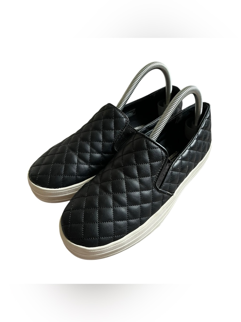 Skechers Street Memory Foam Black Quilted Top Slip On Flats Womens 7.5